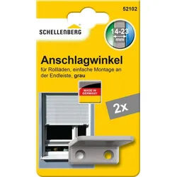 SCHELLENBERG Rollladen-Anschlagstopper Zubehör für Außenrollläden, 3,7 mm Länge, Set, 2-St., Rollladenstopper, 38 x 31 x 15 mm, grau grau
