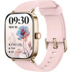Anfyko IDW28 Smartwatch (4,6 cm, Android iOS), Smartwatch mit AMOLED Display, 110 Sportmodi, 900mAh Akku, IP68 rosa