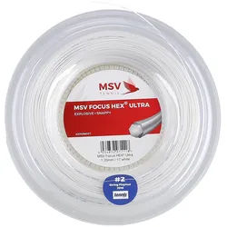 MSV Tennissaite Focus Hex Ultra (Spin+Spannungskonstanz) weiss 200m Rolle
