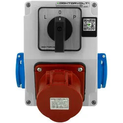 Wandverteiler 16A 2x230V mit Nockenschalter IP44 Stromverteiler Komplett Verdrahtet Doktorvolt DV-5244-D
