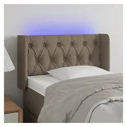 vidaXL Bett, LED Kopfteil Taupe 83x16x78/88 cm Stoff