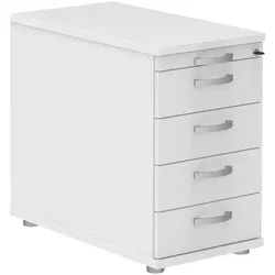 Moderano Anstellcontainer , Weiß , Holzwerkstoff , 4 Schublade(n) Schubladen , 43x74x80 cm , Made in Germany , Typenauswahl , Büromöbel, Büromöbel-Sets & Büromöbel-Serien, Büromöbelserien