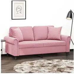LuxusKollektion 2-Sitzer Sofa 2 Sitzer Zierkissen Armlehne Wohnzimmer 172 x 77 x 80 cm Rosa