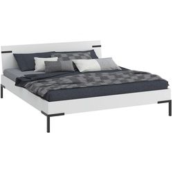 Xora Bett , Weiß , Holzwerkstoff , 180x200 cm , in verschiedenen Holzdekoren erhältlich, in verschiedenen Größen erhältlich, für Lattenrost geeignet , Schlafzimmer, Komplette Schlafzimmer und Serien, Schlafzimmerserien