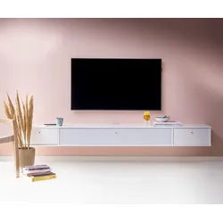 Hammel Furniture TV-Board Mistral Fernsehschrank, Medienmöbel, Hängend, mit Schaubladen und Klapptür mit Akustikstoff, Lowboard, B: 220 cm weiß