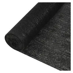 furnicato Blende Sichtschutznetz aus HDPE 2 x 25 m Schwarz schwarz 200 cm