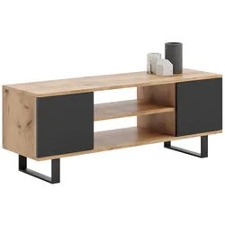 Raumhirsch Furniture Lowboard Focus, Stehendes Fernsehregal für das Wohnzimmer (Fernsehkommode, TV Schrank, TV Board stehend), Elegant & Funktional schwarz 40 cm x 50 cm x 135 cm