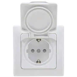 ChiliTec DELPHI Schutzkontakt-Steckdose IP44 250V~/ 16A, inkl. Rahmen, UP, weiß