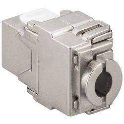 Goobay Keystone Modul RJ45 CAT 6A, STP - 17,3 mm Breite, Schmetterling-Typ, Klemmleiste für LSA Montage (werkzeugfrei)