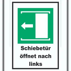 HB-Druck Schiebetür öffnet nach links A1 (594x841mm) Schild