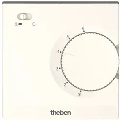 Theben 7060003 RAMSES 706 S Elektronischer Aufputz-Raumthermostat, Temperaturregelung über Stellrad, externe Temperaturabsenkung möglich, Schalter Ein/Aus, weiß