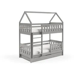 Masseno Etagenbett Elena mit Bettkasten 80x190 cm Hellgrau , Holz , 80x190 cm , Babymöbel & Kindermöbel, Kinderzimmer & Jugendzimmer, Kinderbetten, Spielbetten