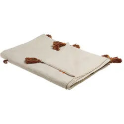 Beliani Decke Beige Khandwa 130/180 cm , Textil , 130x180 cm , Heimtextilien, Wohntextilien, Decken