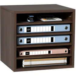 VEVOR 355 x 305 x 330 mm Briefablage Schreibtisch Organizer, 2,3–5,6 cm Einstellbar A4 Stapelbar Quer, Papierablage, Aufbewahrung Schreibtisch Ablagesystem Organisation, Ablage (Braun, 5 Fächer)