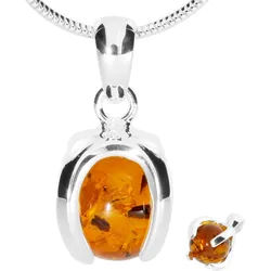 Kette mit Anhänger OSTSEE-SCHMUCK "Ostsee-Schmuck Kette mit Anhänger Ute 10 mm" Gr. 50, silber, Halsketten, Damen, 50cm, Silber 925 (Sterlingsilber), L: 42