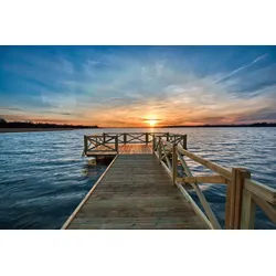 Papermoon Fototapete Steg im Wasser bunt 2,5 m x 1,86 m