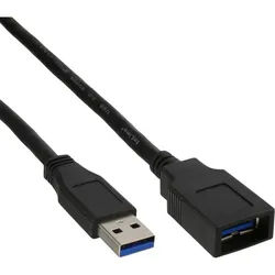 INLINE USB 3,0 Kabel, A Stecker / Buchse, schwarz, 1m