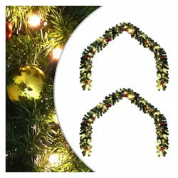 vidaXL Christbaumschmuck Weihnachtsgirlande mit 600 LEDs 2 pcs Grün PVC (2-tlg) grün