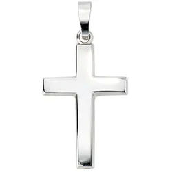 JOBO Kreuzanhänger Anhänger Kreuz, 585 Weißgold silberfarben
