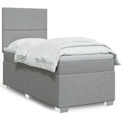 vidaXL Boxspringbett, Boxspringbett mit Matratze Hellgrau 80x200 cm Stoff