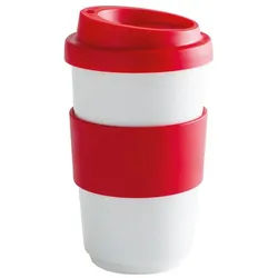 KAHLA Coffee-to-go-Becher Fillit Becher + Trinkdeckel, 1-tlg., Porzellan, Made in Germany rot 400 ml | 13 cm
