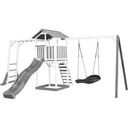Spielturm , Grau, Weiß , Holz , Hemlocktanne , 519x242x349 cm , EN 71, CE, FSC 100% , Freizeit & Co, Gartenspielzeug, Spieltürme