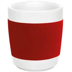 KAHLA Becher touch! henkelloser Becher mit Samt-Banderole, 1-tlg., Porzellan, Made in Germany rot 280 ml | Ø 8.0 cm x 8.7 cm