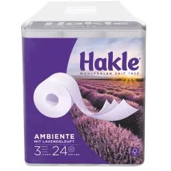 Hakle® Ambiente, Toilettenpapier, Mit Lavendelduft, 3-fach sicher, 1 Packung = 24 Rollen zu je 150 Blatt