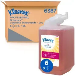 Kleenex® BotanicsTM Luxusschaum Handwäsche, 1 Liter 6387 , 1 Karton = 6 Kartuschen, Joy