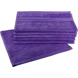 Gästehandtücher DYCKHOFF "Siena", lila (ultraviolett), B:30cm L:50cm, Frottier, Obermaterial: 100% Baumwolle, Handtücher, mit Bordüre