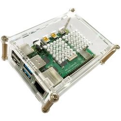 Joy-IT Acrylgehäuse für Raspberry Pi 4 Transparent mit Messingschrauben