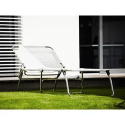 Aluminiumliege Amigo Big Jan Kurtz Möbel weiß, Designer Francesco Favagrossa, 40x75 cm