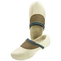 SALIHA Holzschuhe mit Lederbesatz Clog 24