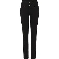 Stoffhose FRANSA "Hose FRZALIN", Damen, Gr. 42, N-Gr, schwarz ((noos) schwarz), Obermaterial: 77% Viskose CV. 20% Polyamid PA. 3% Elasthan EL., Hosen Stoffhose