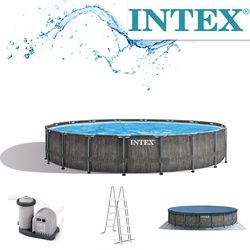 Intex Premium Frame Pool Set Prism Greywood Ø 549 x 122 cm