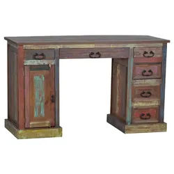 Schreibtisch Cancun Massivholz Pinie Shabby Chic Mexiko Möbel Mexikanisch