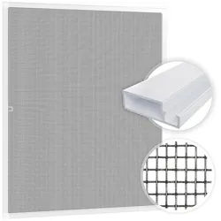 SAMUFLY Fliegengitter mit Alurahmen, Insektenschutzgitter für Fenster, 100x120cm, weiß