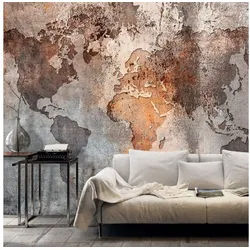 KUNSTLOFT Vliestapete Map Colors 1.96x1.4 m, Matt, lichtbeständige Design Tapete bunt 1.96 m x 1.40 m