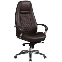 Mid.you Chefsessel , Braun , Leder , Echtleder, Kombination Echtleder/Lederlook , Rindleder , Sternfuß , 68x130x68 cm , Wippfunktion, Wippmechanik mit Härtegradeinstellung, Sitzfläche 360° drehbar, inklusive Armlehnen , Büromöbel, Bürostühle, Chefsessel