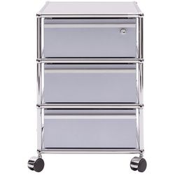 USM Rollcontainer silber, Designer Prof. Fritz Haller, 61x42x53 cm