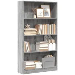 vidaXL Regal NA Bücherregal Grau Sonoma 80x24x143 cm Spanplatte grau