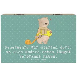 Mr. & Mrs. Panda Dekokiste 19 x 12 cm Feuerwehrmann Helden - Meeresbrise - Geschenk, Tapferkeit, (1 St) blau