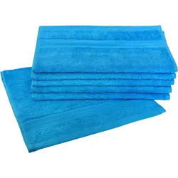 Gästehandtücher DYCKHOFF "Siena", blau (azur), B:30cm L:50cm, Frottier, Obermaterial: 100% Baumwolle, Handtücher, mit Bordüre