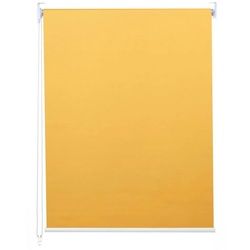 Seitenzugrollo MCW-D52-60x230, MCW, abdunkelnd, verschraubt, Wand- oder Deckenmontage, Bohrmontage, blickdicht, Thermobarriere, Stufenlose Bedienung, Kettenzug inkl. Kindersicherung gelb