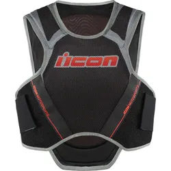 Icon Field Armor Softcore Protektorenweste, schwarz-rot, Größe M L für Männer