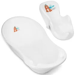 Babykajo Babybadewanne, (Komplett-Set, 2-tlg), Baby Wanne + Wanneneinsatz - TÜV Rheinland geprüft weiß