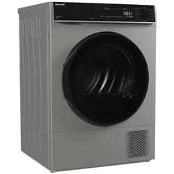 Sharp Wärmepumpentrockner KD-PRO0S7GSD-DE, SoftTouch-Bedienung mit LED-Display, Trommelbeleuchtung, WiFi grau