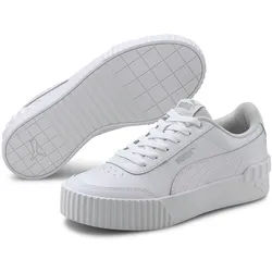 Sneaker PUMA "CARINA LIFT TW", Damen, Gr. 37, weiß (puma weiß, puma weiß), Synthetik, unifarben, Schuhe Sneaker, mit perforiertem Obermaterial, mit Gummilaufsohle, mit Schnürung