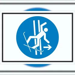 HB-Druck Bei Sturz sofort die Schleppspur verlassen Symbol Schild A0 (841x1189mm)