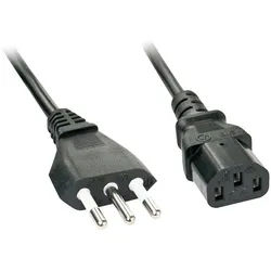 Lindy LINDY Strom Anschlusskabel [1x Italien-Stecker - 1x Kaltgeräte-Buchse Stromkabel, (300.00 cm) schwarz